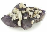 White Barite Crystals on Purple Fluorite - Cave-In-Rock, Illinois #244268-2